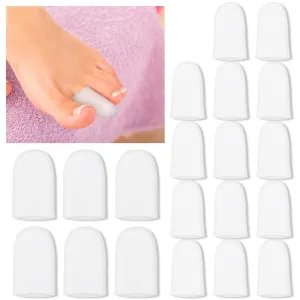 20 Pieces Toe Protector, Gel Toe Protector for Small Toe Big Toe Toe Caps Protectors 2 Sizes Toe Sleeve Tubes to Prevent Hammer Toe Blister Calluses Corn