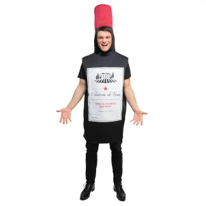Adults Funny Red Wine Bottle Drink Fancy Dress Costume One Size