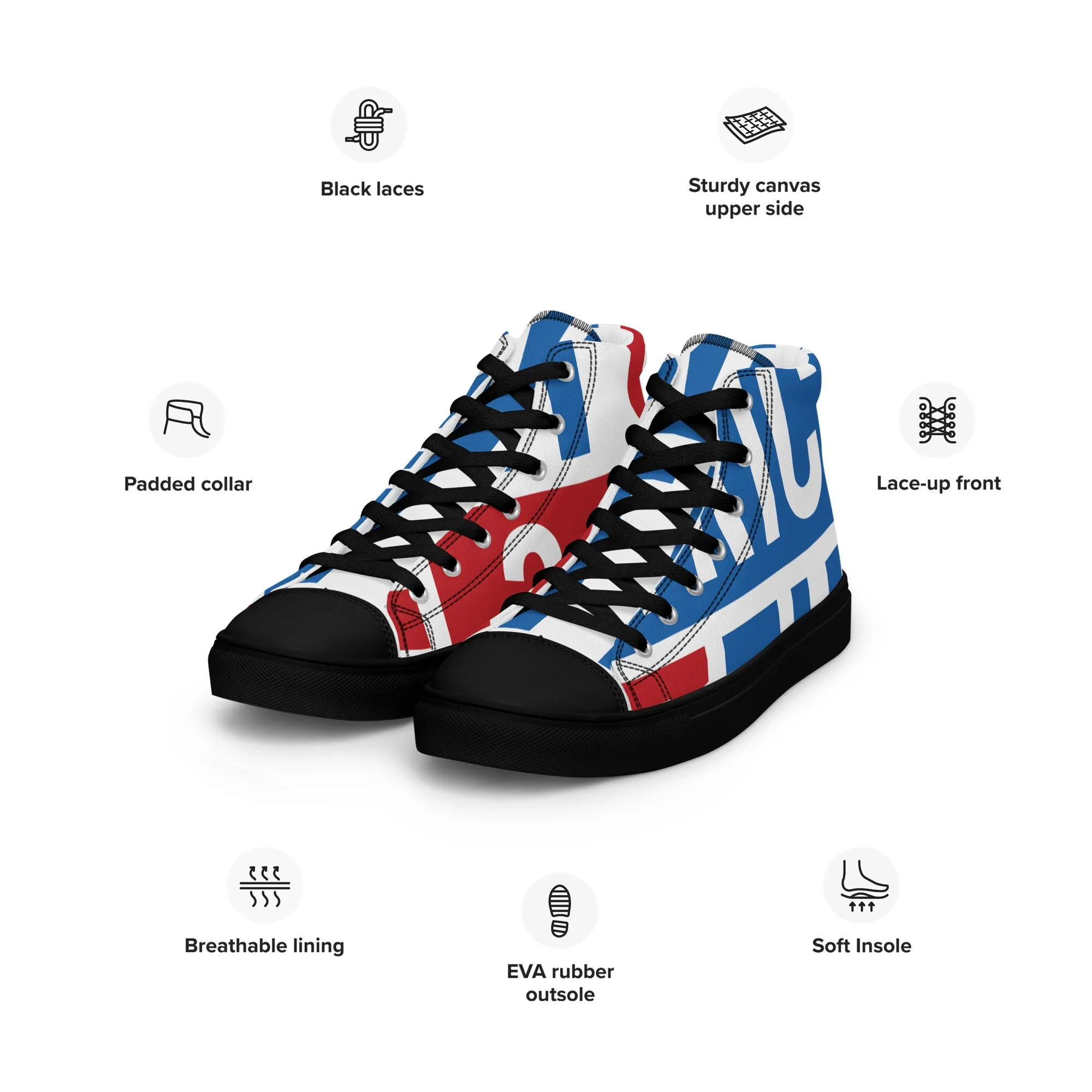 AFRICA ON THE RISE Women's High Top Canvas Shoes