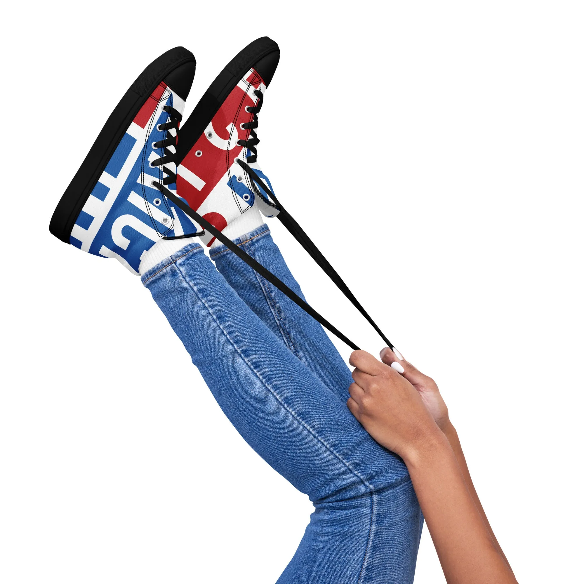 AFRICA ON THE RISE Women's High Top Canvas Shoes