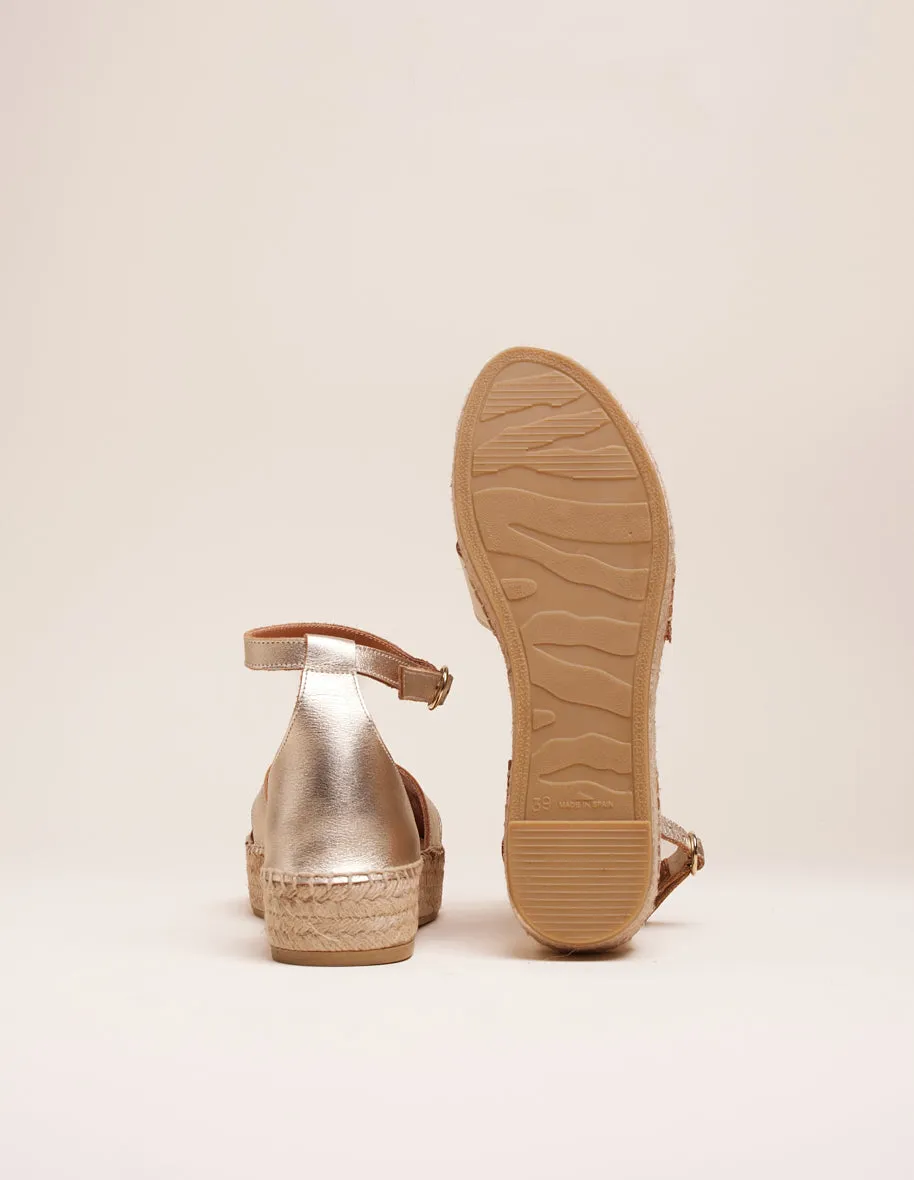 Espadrilles Catherine - Cuir grainé champagne