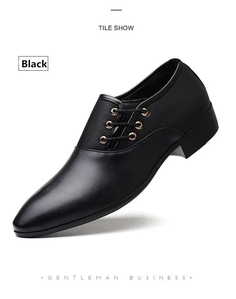 Jinquedai Italian men's leather shoes large size luxury dress shoes men's high quality office loafers men's casual wedding shoes