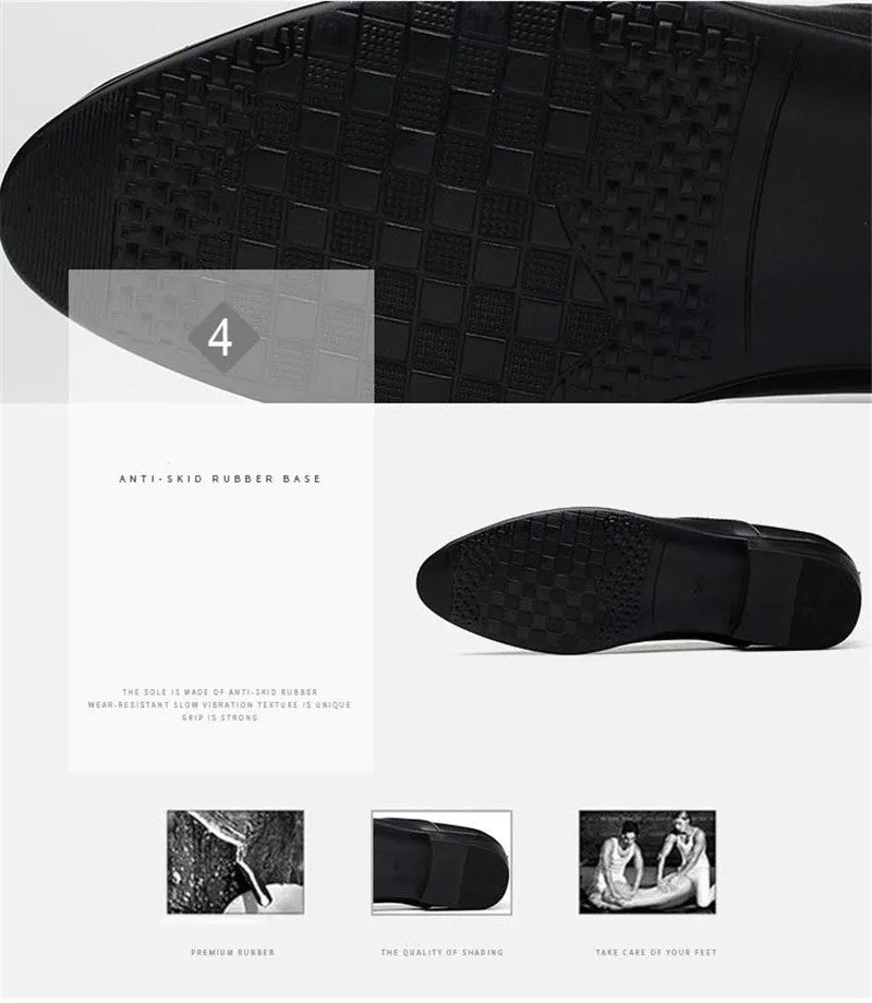 Jinquedai Italian men's leather shoes large size luxury dress shoes men's high quality office loafers men's casual wedding shoes