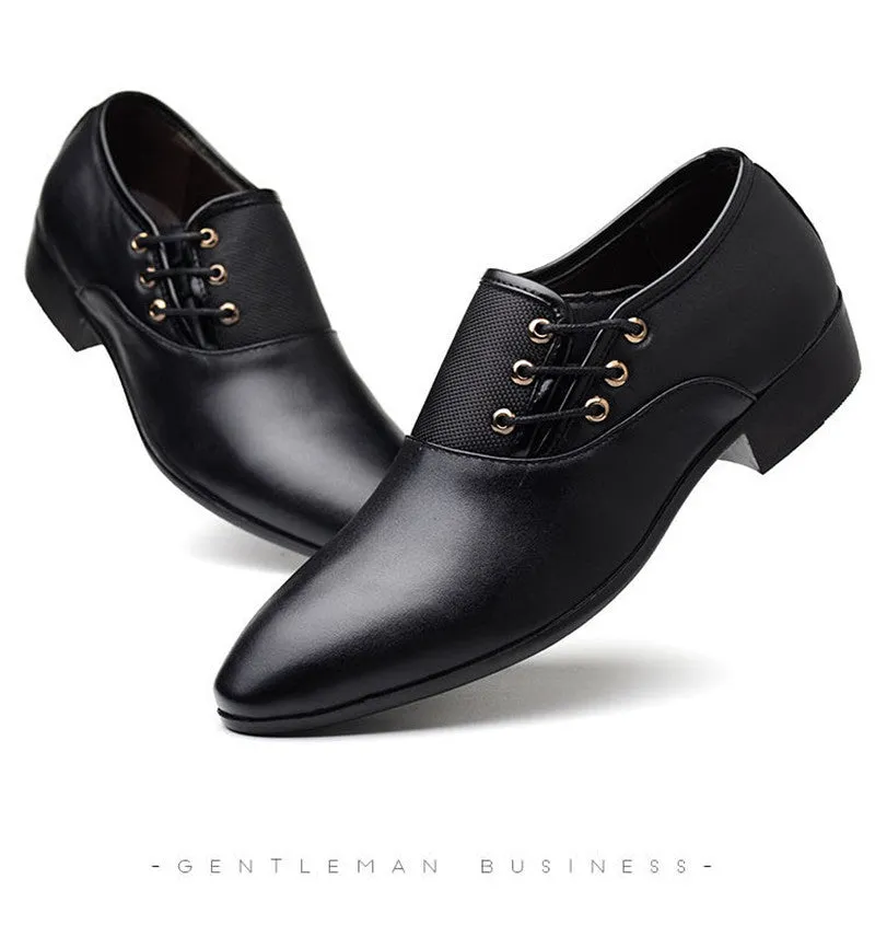 Jinquedai Italian men's leather shoes large size luxury dress shoes men's high quality office loafers men's casual wedding shoes