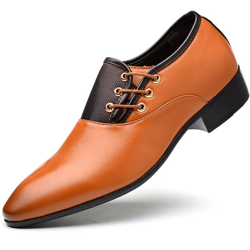 Jinquedai Italian men's leather shoes large size luxury dress shoes men's high quality office loafers men's casual wedding shoes