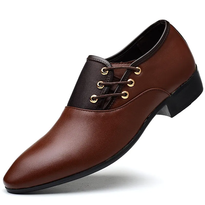 Jinquedai Italian men's leather shoes large size luxury dress shoes men's high quality office loafers men's casual wedding shoes