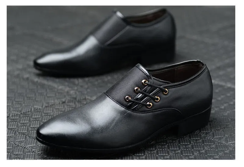 Jinquedai Italian men's leather shoes large size luxury dress shoes men's high quality office loafers men's casual wedding shoes