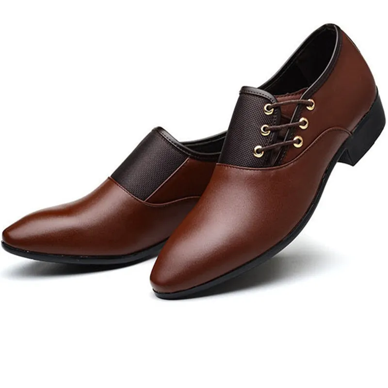 Jinquedai Italian men's leather shoes large size luxury dress shoes men's high quality office loafers men's casual wedding shoes