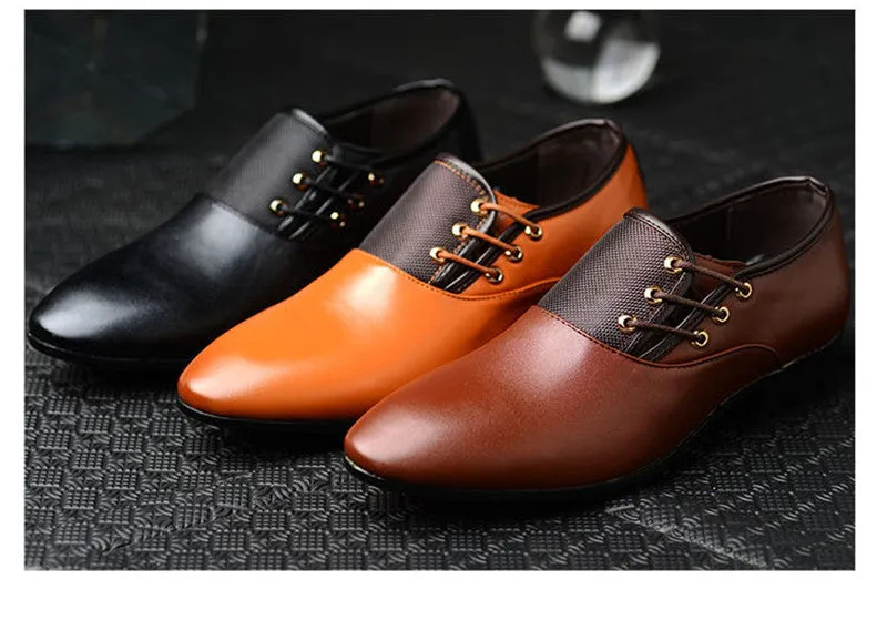 Jinquedai Italian men's leather shoes large size luxury dress shoes men's high quality office loafers men's casual wedding shoes