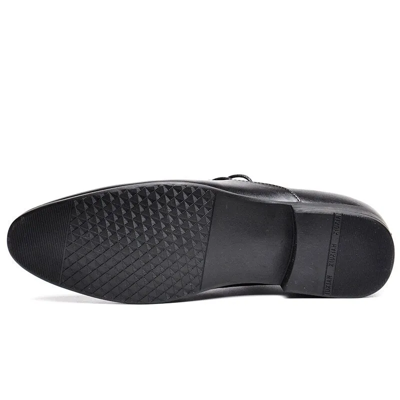 Jinquedai Italian men's leather shoes large size luxury dress shoes men's high quality office loafers men's casual wedding shoes