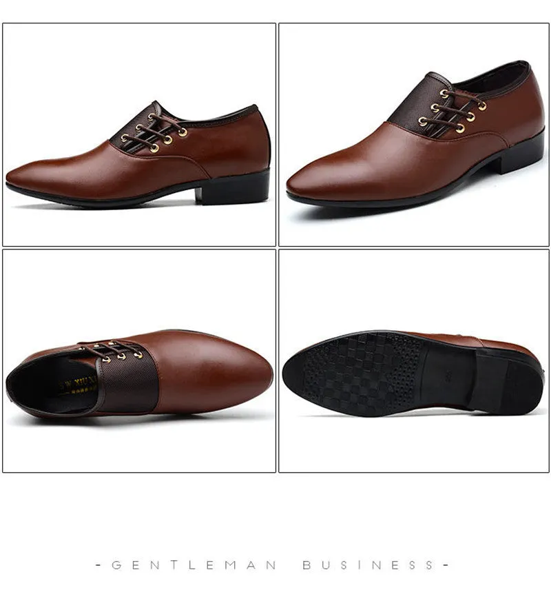 Jinquedai Italian men's leather shoes large size luxury dress shoes men's high quality office loafers men's casual wedding shoes