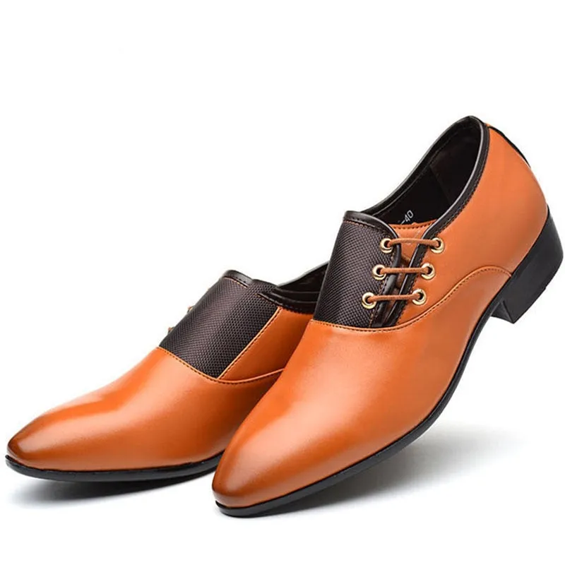 Jinquedai Italian men's leather shoes large size luxury dress shoes men's high quality office loafers men's casual wedding shoes