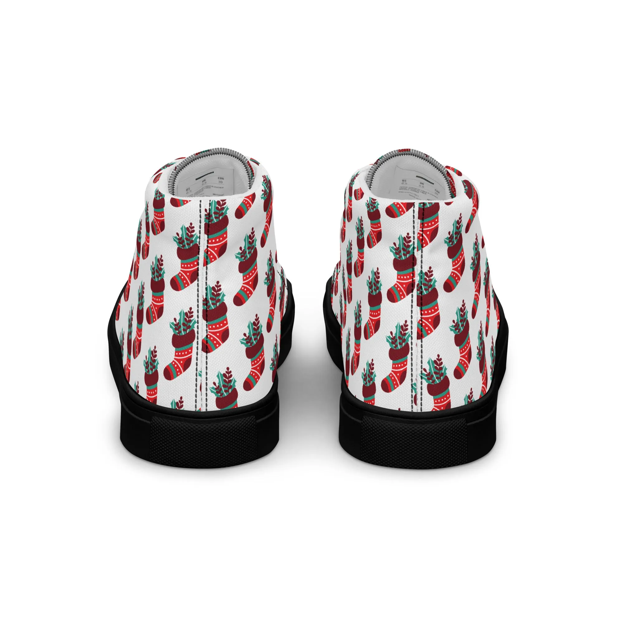 Men Christmas High Top Canvas Shoes (Glamourange Holiday Magic Canvas Shoes For Men - 0014)