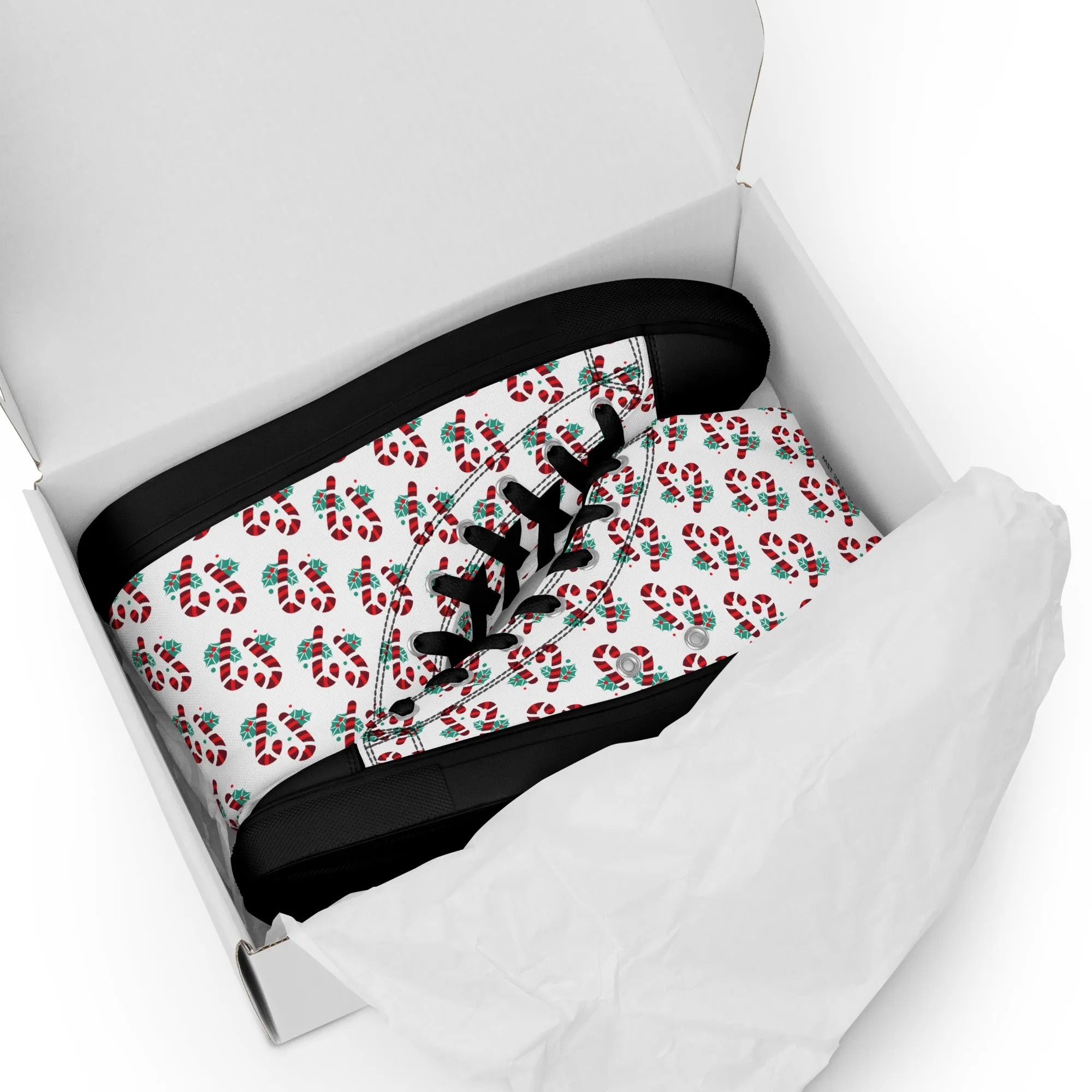 Men Christmas High Top Canvas Shoes (Glamourange Holiday Magic Canvas Shoes For Men - 005)