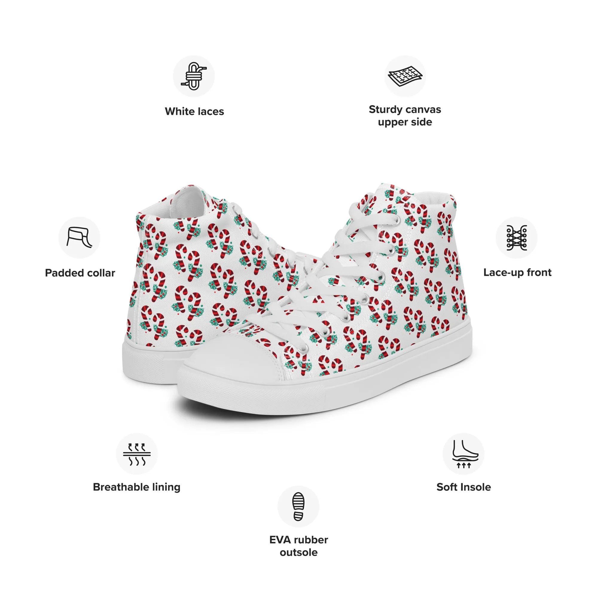 Men Christmas High Top Canvas Shoes (Glamourange Holiday Magic Canvas Shoes For Men - 005)