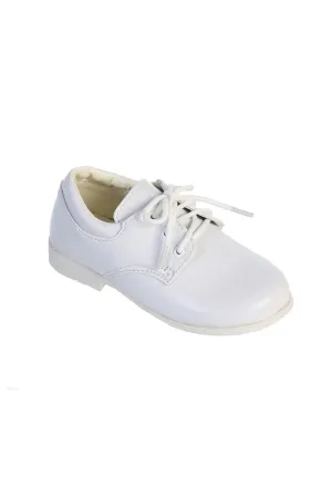 "Vista" Kids White Matte Round Toe Lace Up Shoes