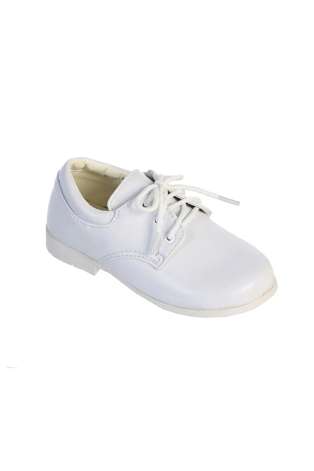 "Vista" Kids White Matte Round Toe Lace Up Shoes