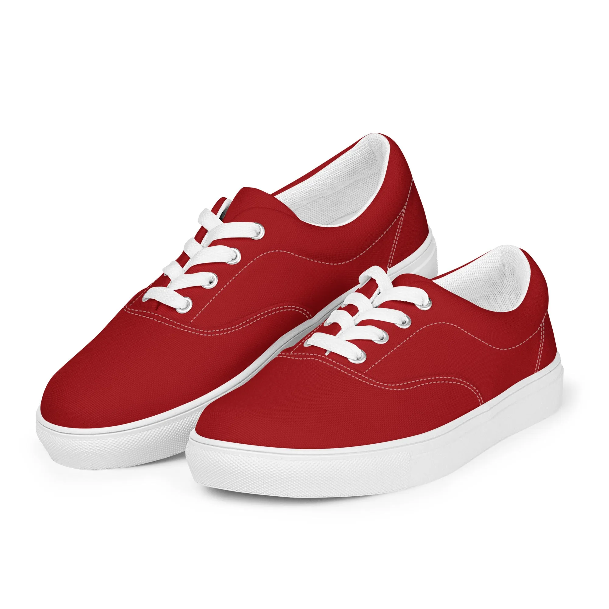 Red Women’s lace-up canvas shoes