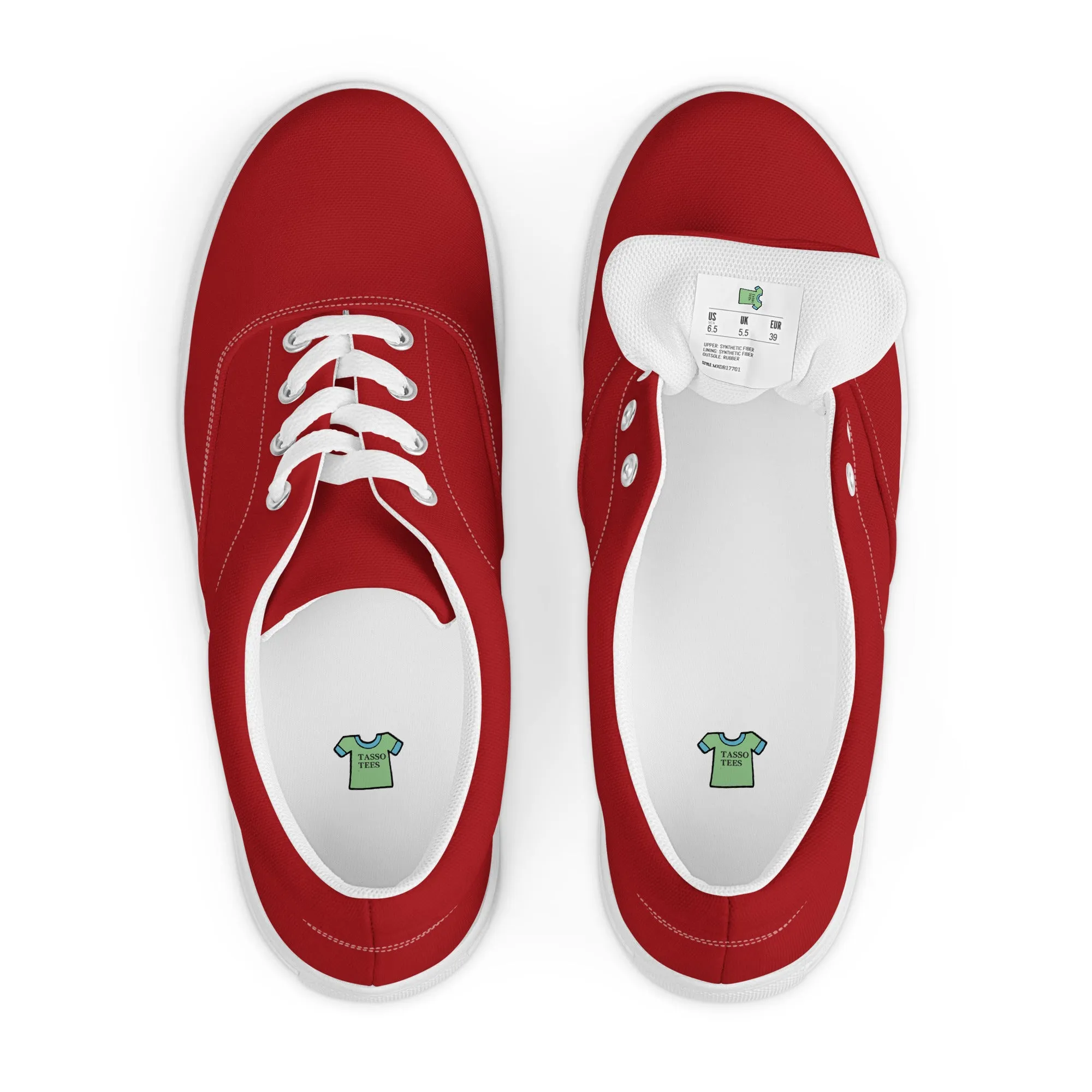 Red Women’s lace-up canvas shoes