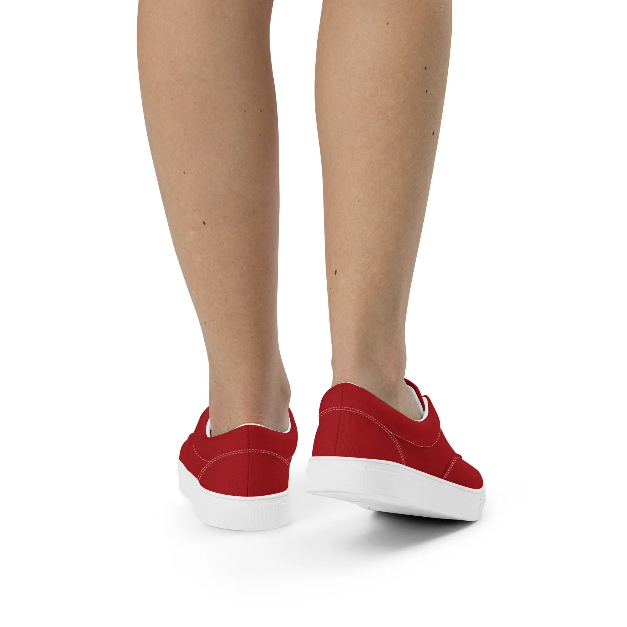 Red Women’s lace-up canvas shoes