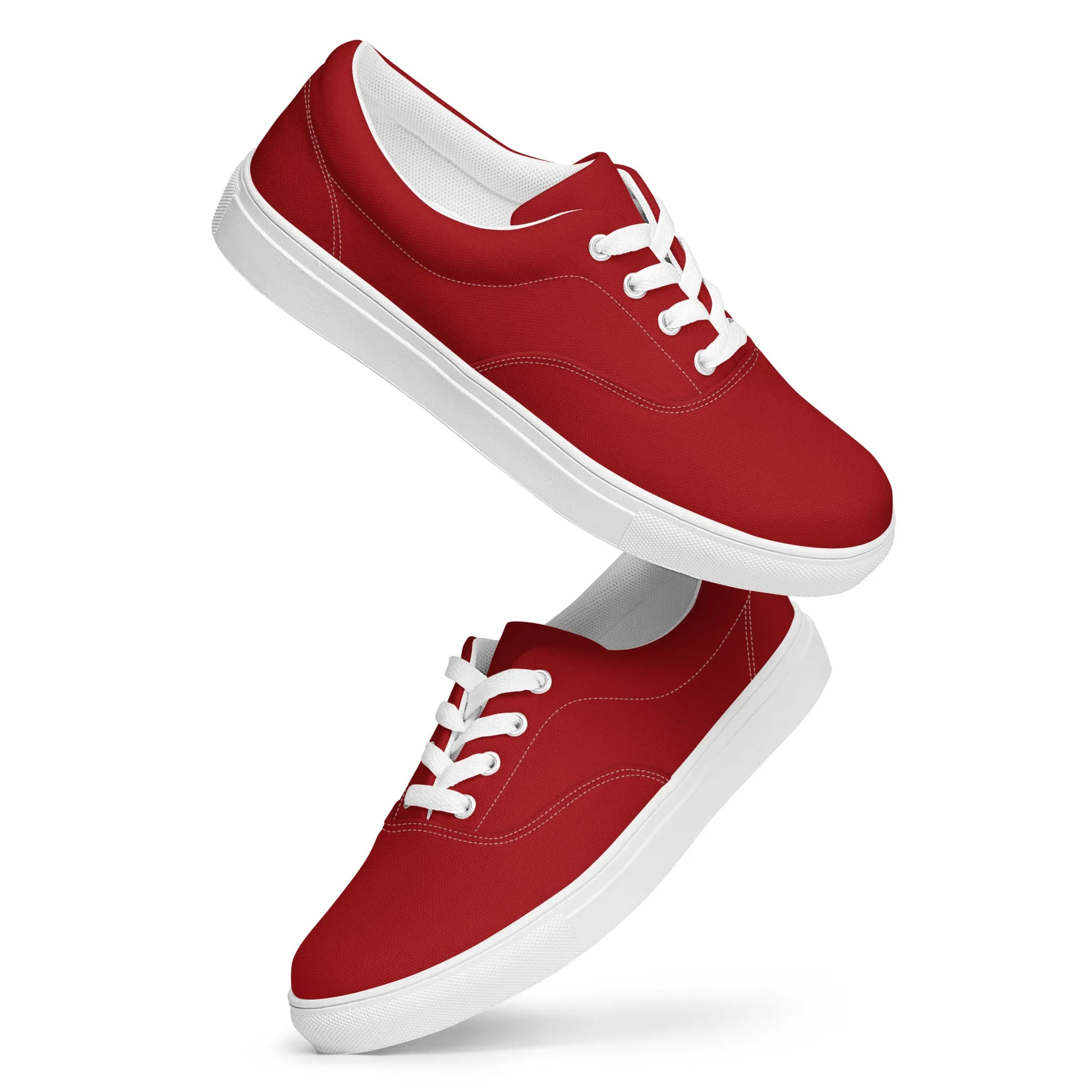 Red Women’s lace-up canvas shoes