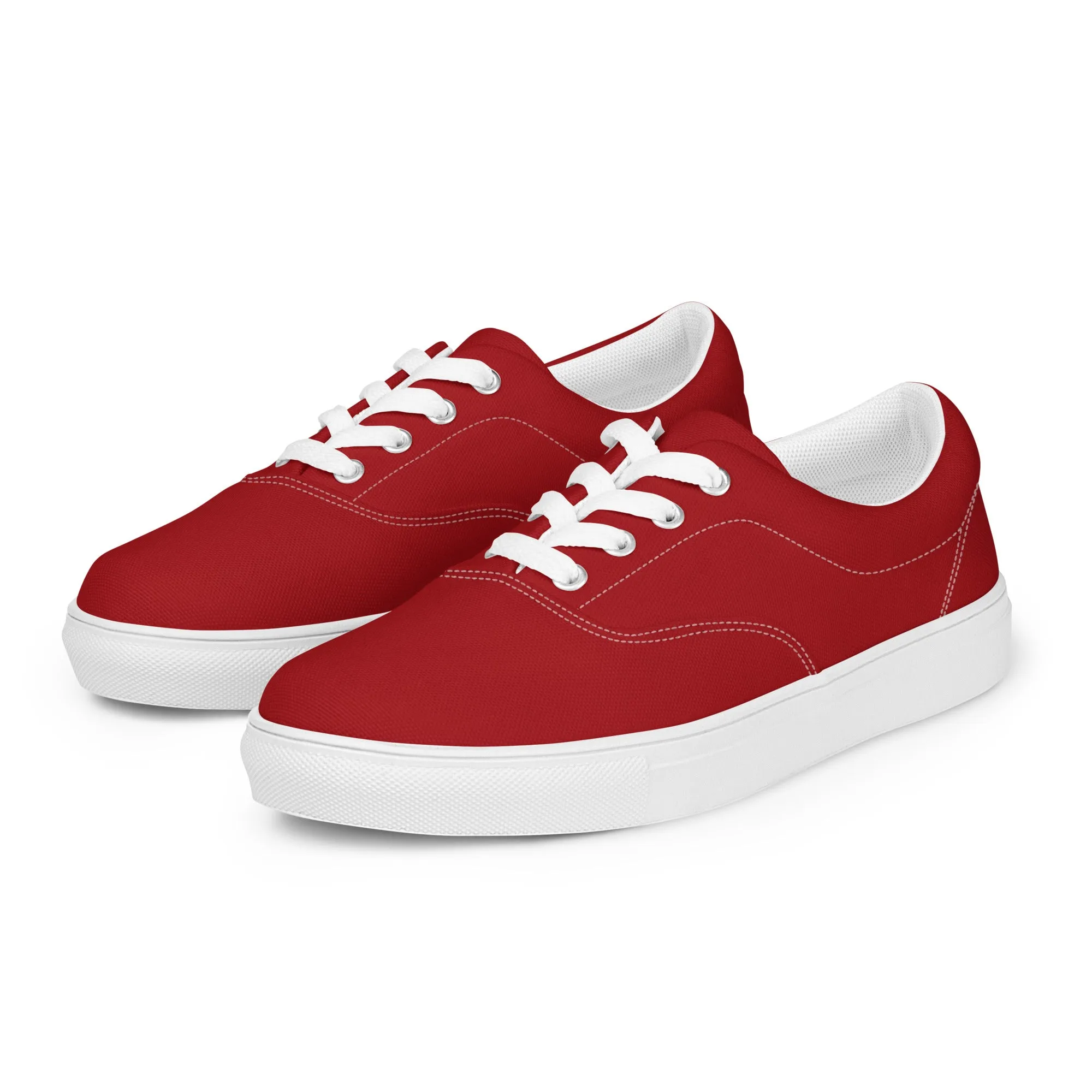 Red Women’s lace-up canvas shoes