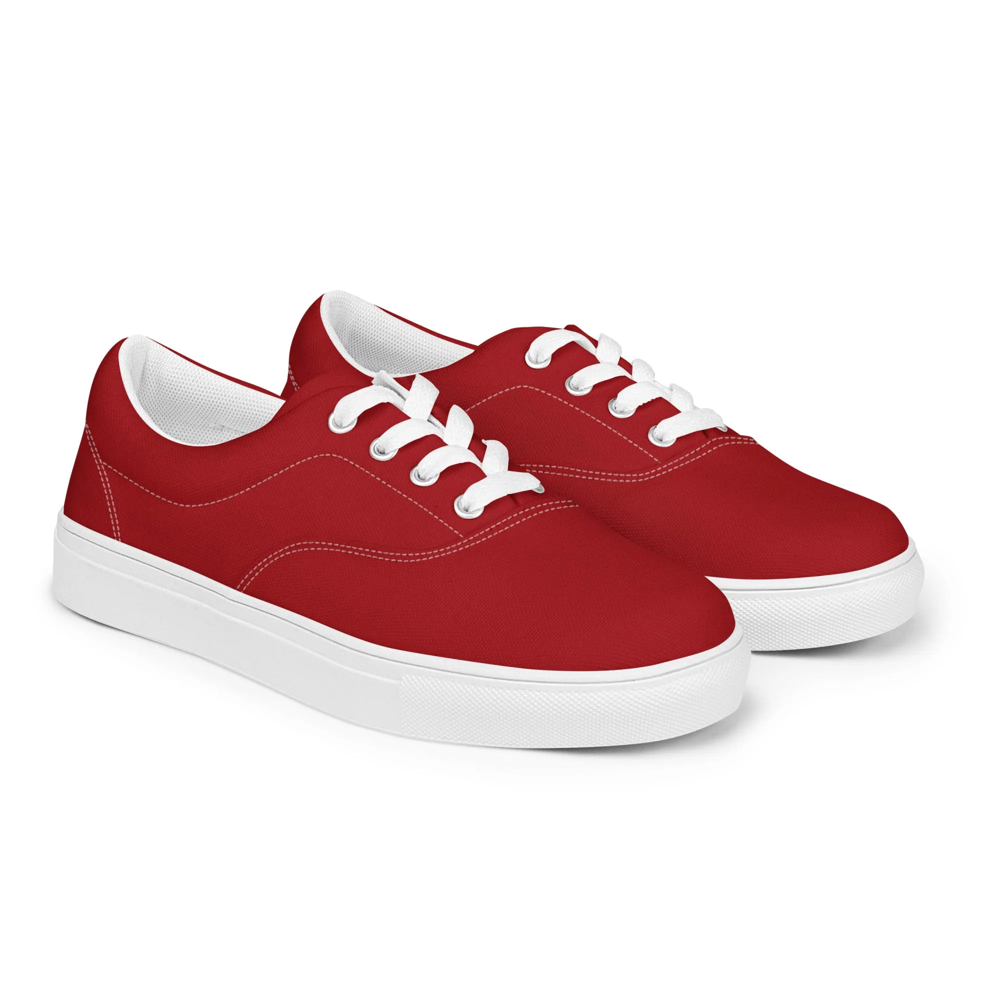 Red Women’s lace-up canvas shoes