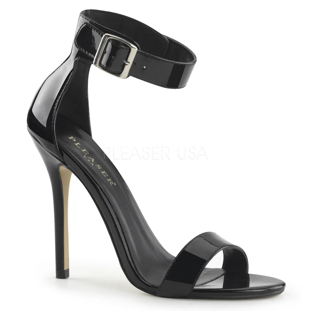 Stiletto Heel Black PA Open Toe Sandal