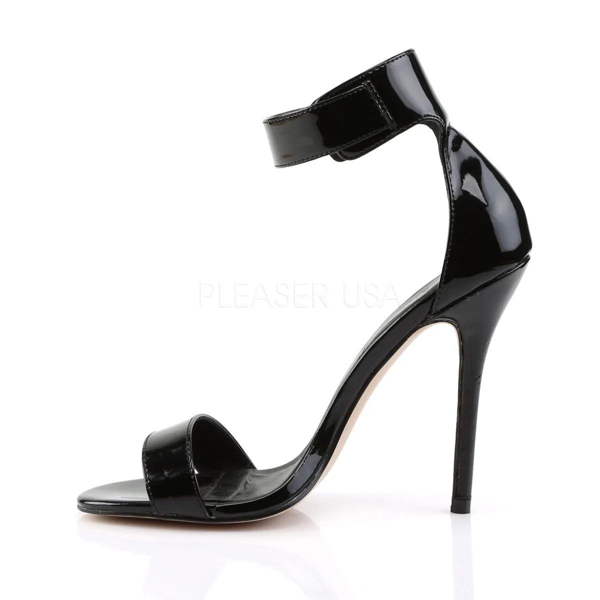 Stiletto Heel Black PA Open Toe Sandal