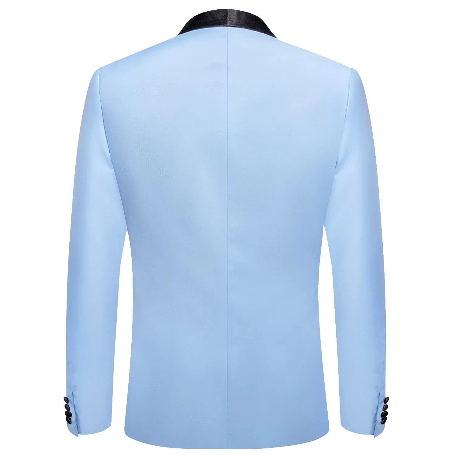 Ties2you Men's Suit Arctic Blue Solid Shawl Collar Silk Suit Fashion
