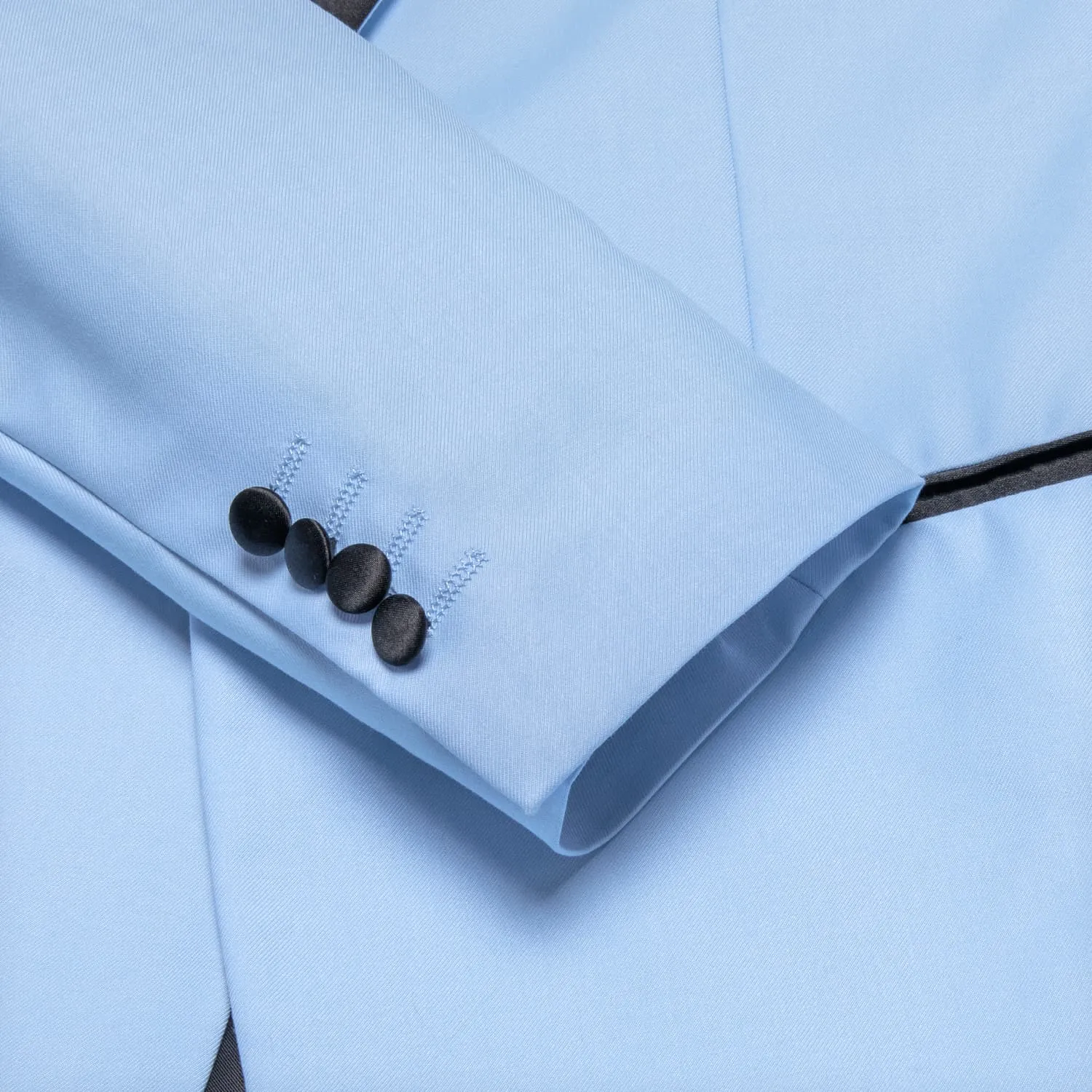 Ties2you Men's Suit Arctic Blue Solid Shawl Collar Silk Suit Fashion