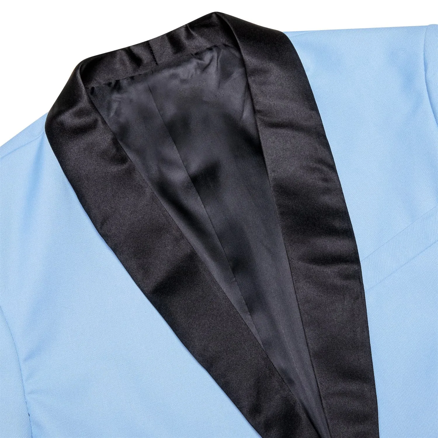 Ties2you Men's Suit Arctic Blue Solid Shawl Collar Silk Suit Fashion