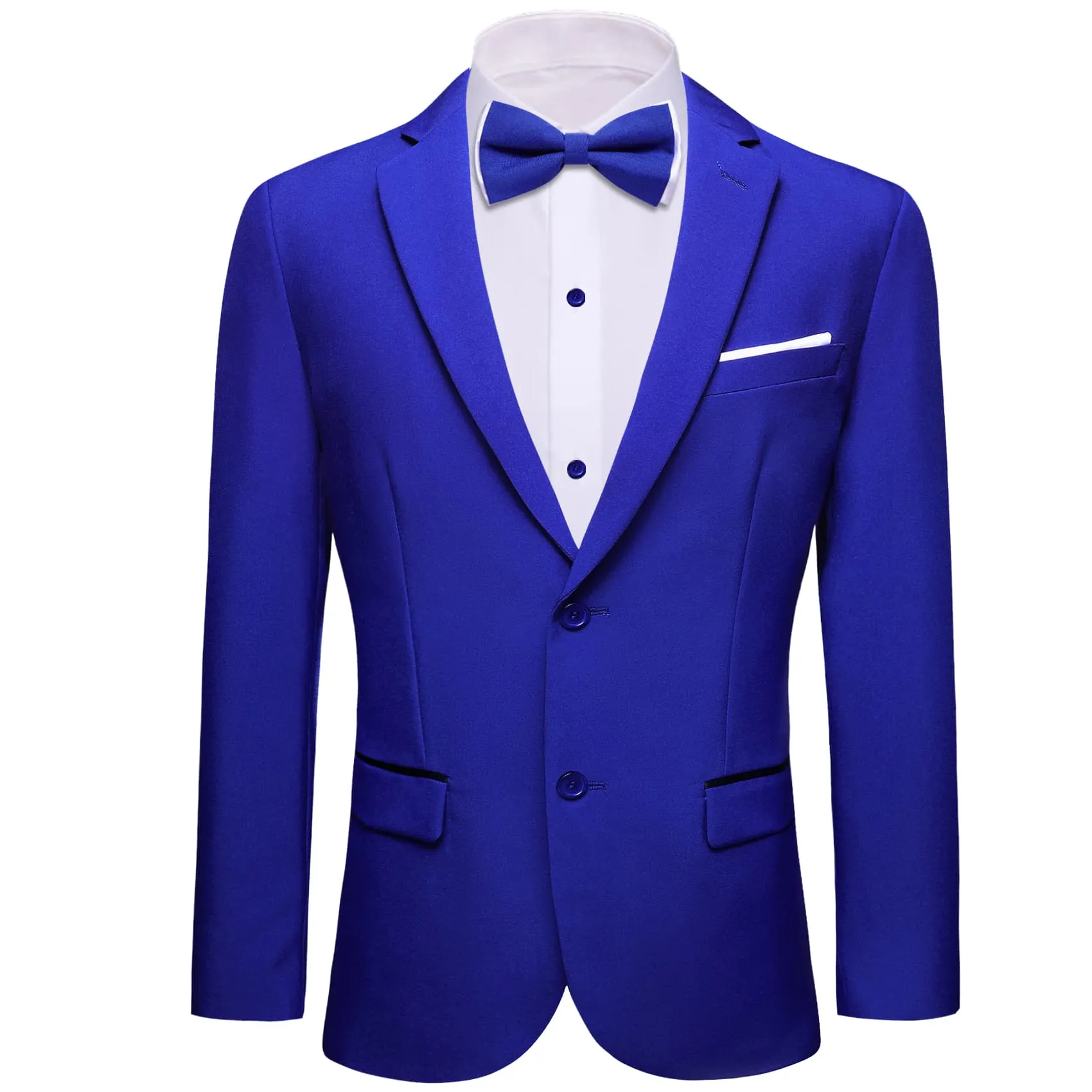 Ties2you Men's Suit Azure Blue Solid Button Down Notched Collar Dress Suit Top