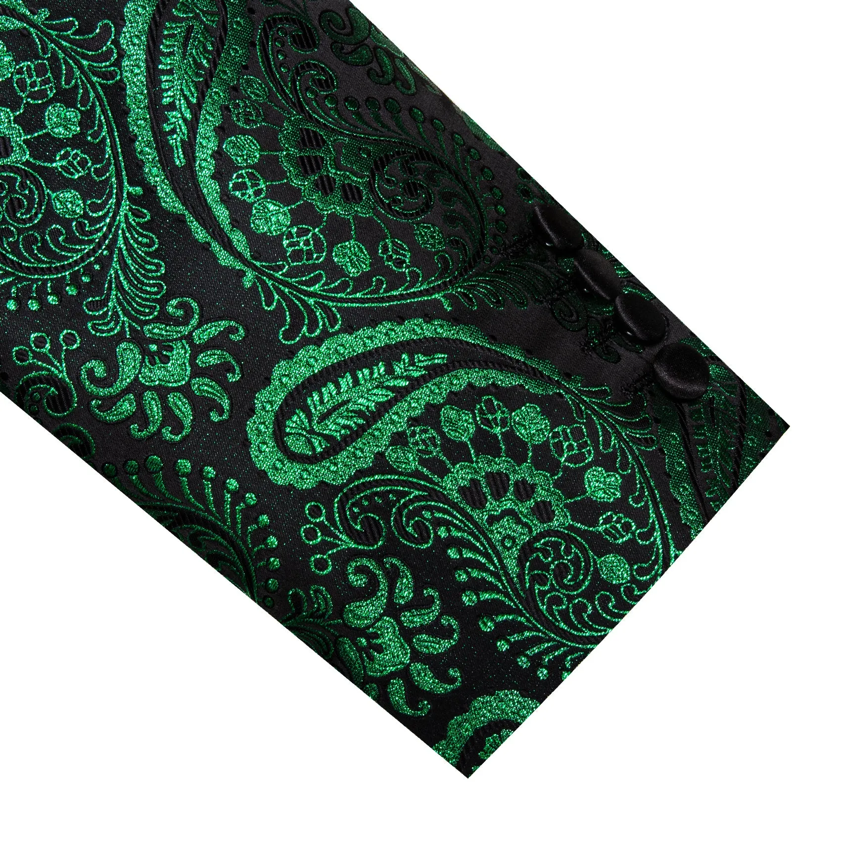 Ties2you Men's Suit Green Black Paisley Notched Collar Suit For Party
