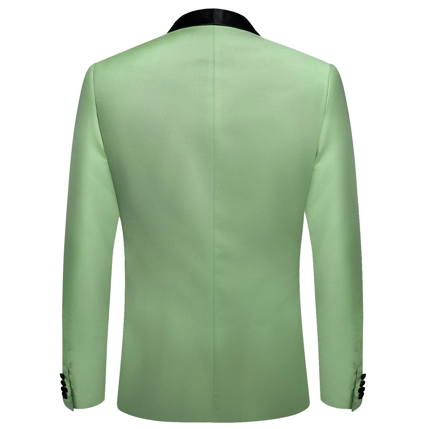 Ties2you Men's Suit Pale Green Solid Shawl Collar Silk Suit