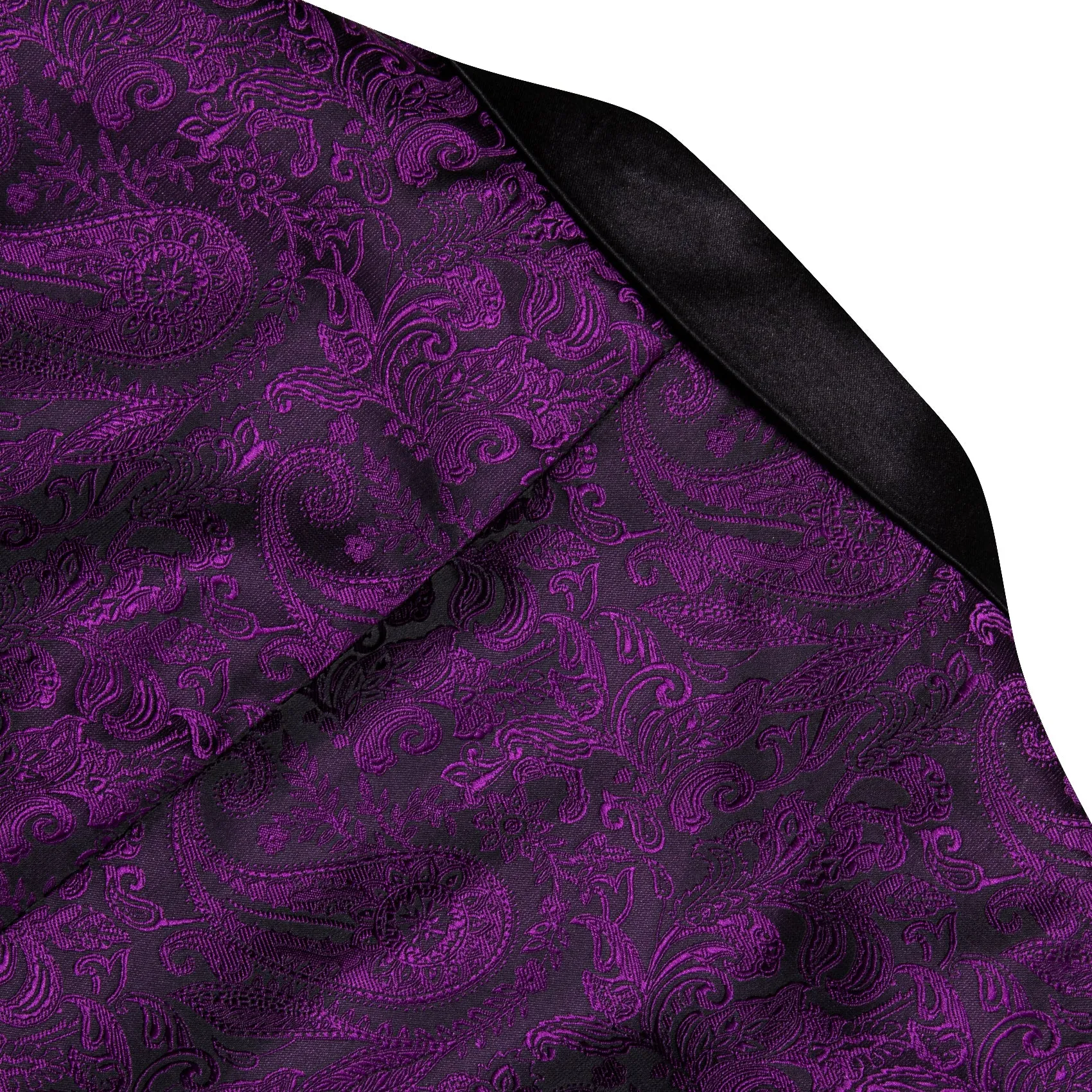 Ties2you Men's Suit Purple Black Paisley Men's Notched Collar Suit For Party