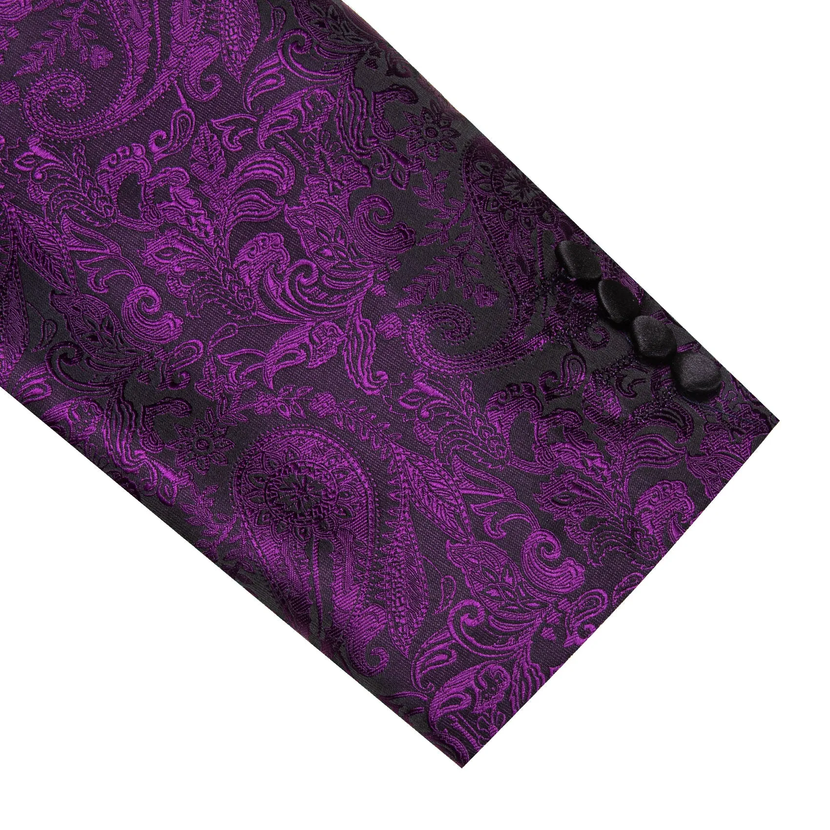 Ties2you Men's Suit Purple Black Paisley Men's Notched Collar Suit For Party