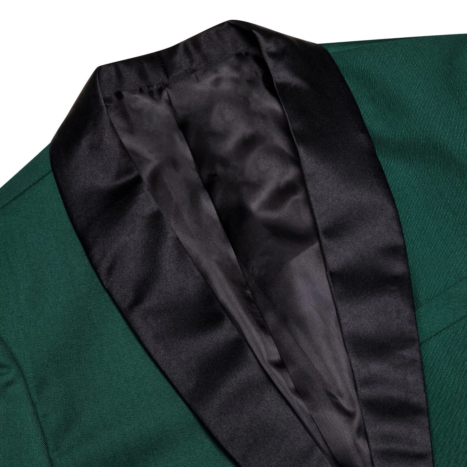Ties2you Men's Suit Sapphire Pine Green Solid Shawl Collar Silk Suit