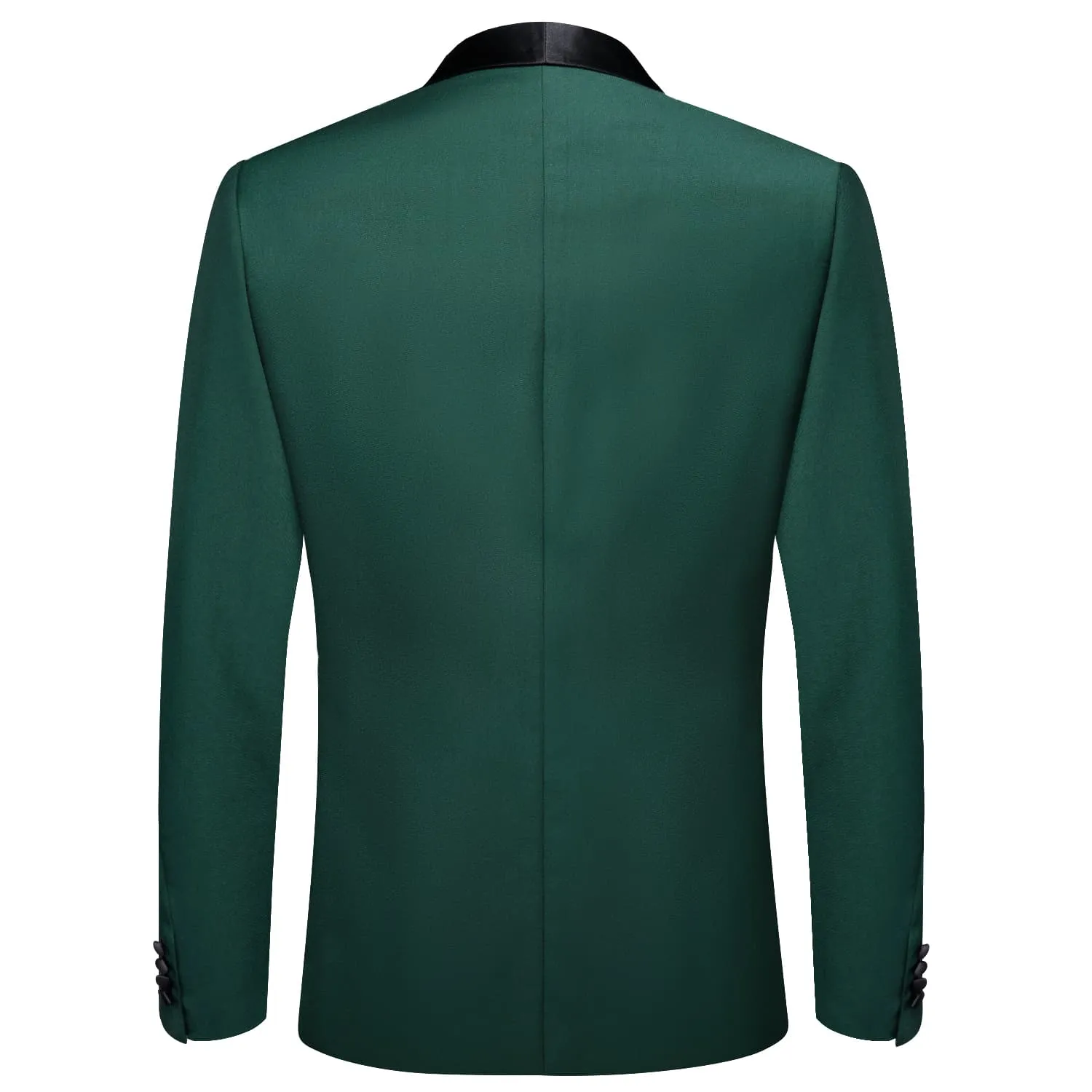 Ties2you Men's Suit Sapphire Pine Green Solid Shawl Collar Silk Suit
