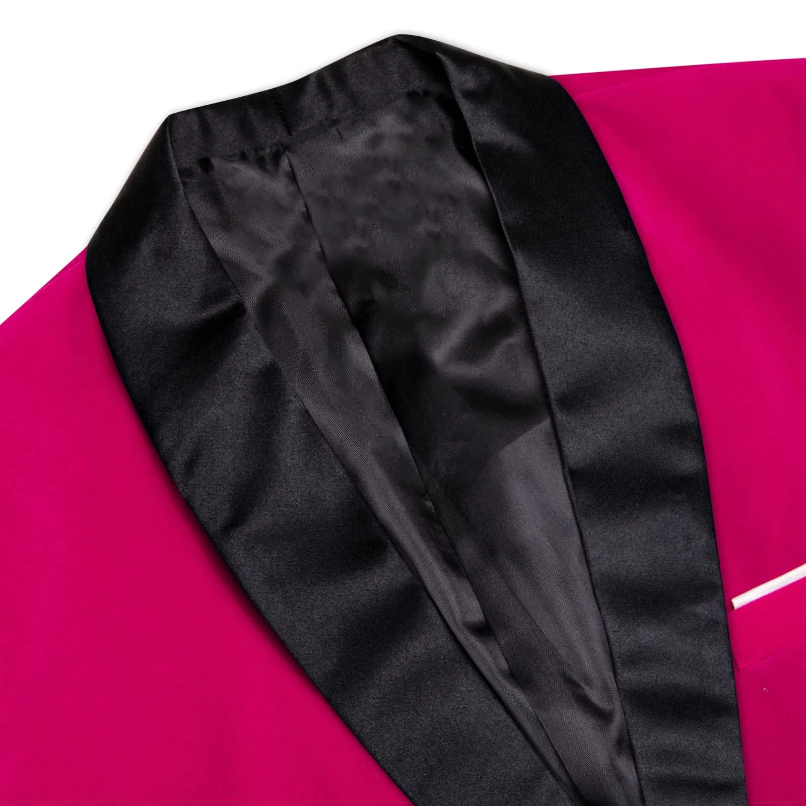Ties2you Prom Suit Magenta Pink Solid Shawl Collar Button Up Mens Dress Suit Jacket